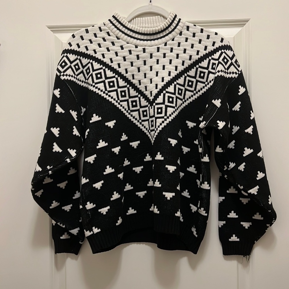 Black & White Mockneck Sweater